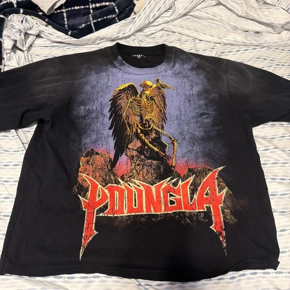 YoungLA Black and Red Graphic Tee - Picture 1 of 2